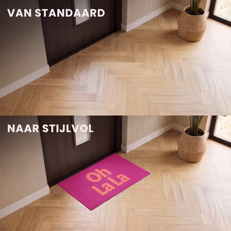 Deurmat - Oh la la - Luipaardprint - Roze — 3