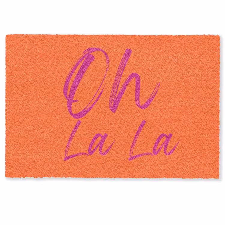 Deurmat - Oh la la - Oranje - Roze - Grafisch — 1
