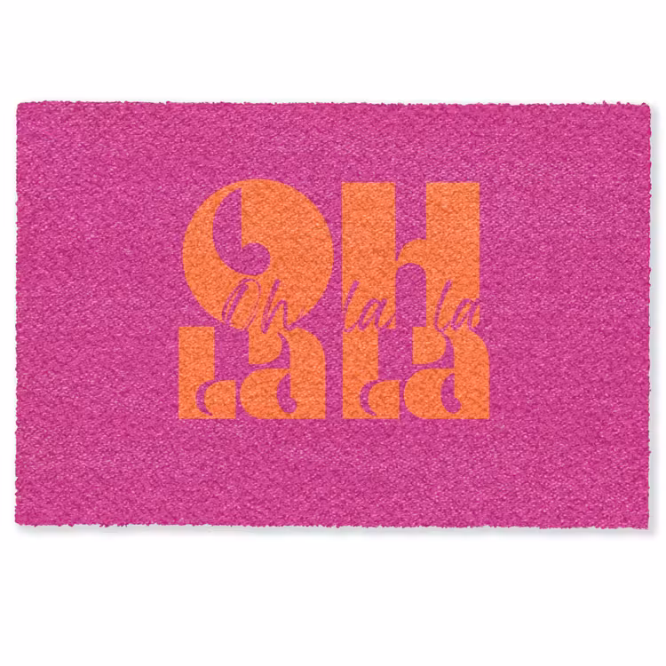 Deurmat - Oh la la - Roze - Oranje - Gestapelde letters — 1