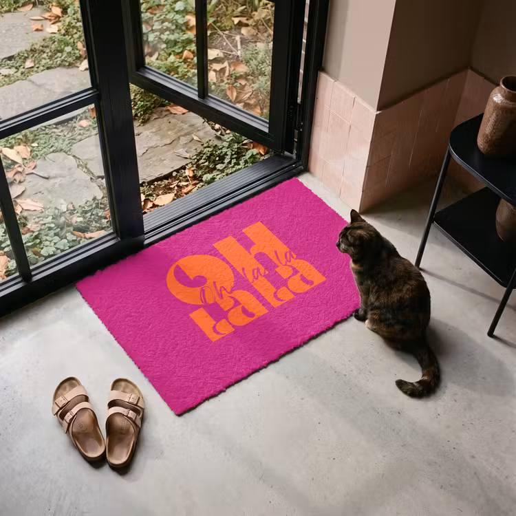 Deurmat - Oh la la - Roze - Oranje - Gestapelde letters — 2