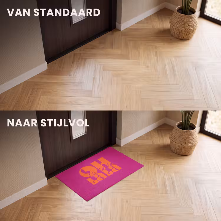 Deurmat - Oh la la - Roze - Oranje - Gestapelde letters — 3
