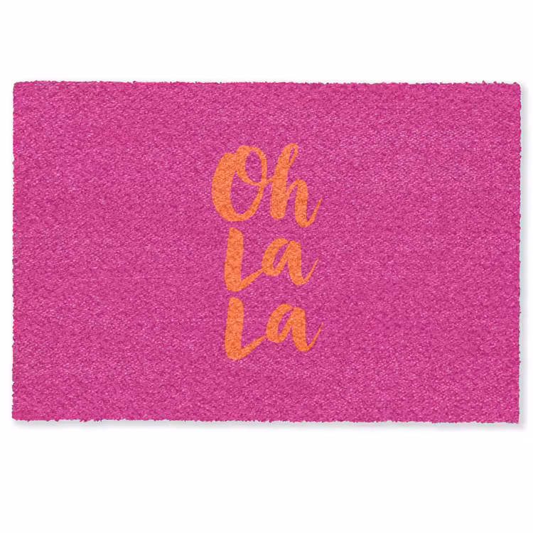 Deurmat - Oh la la - Roze - Oranje - Minimalistisch — 1
