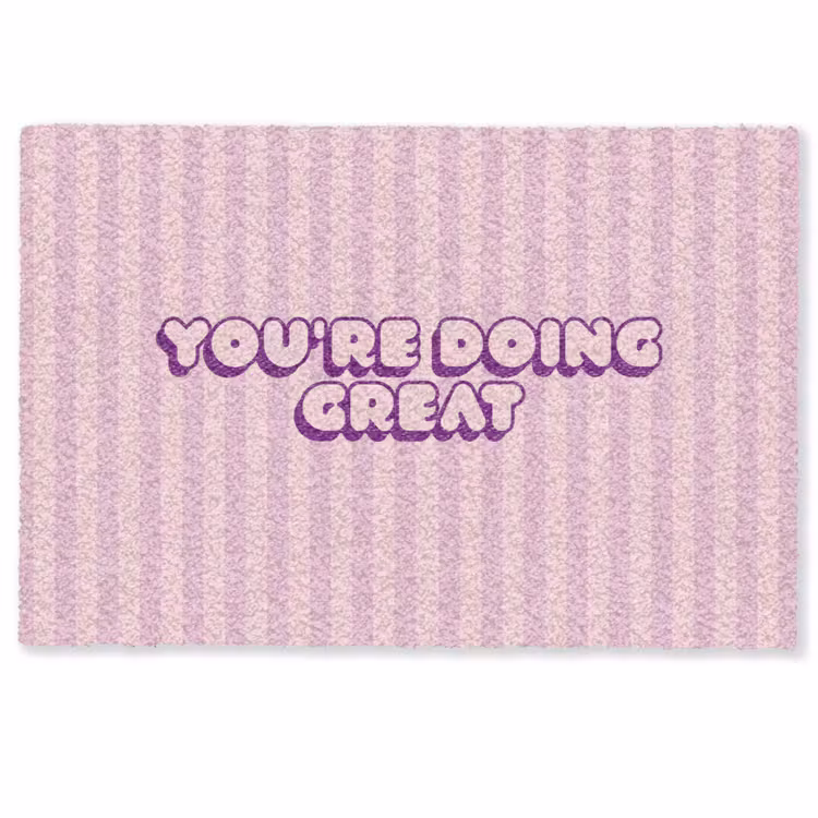 Deurmat - Paars - Strepen - You're doing great - Schaduw — 1