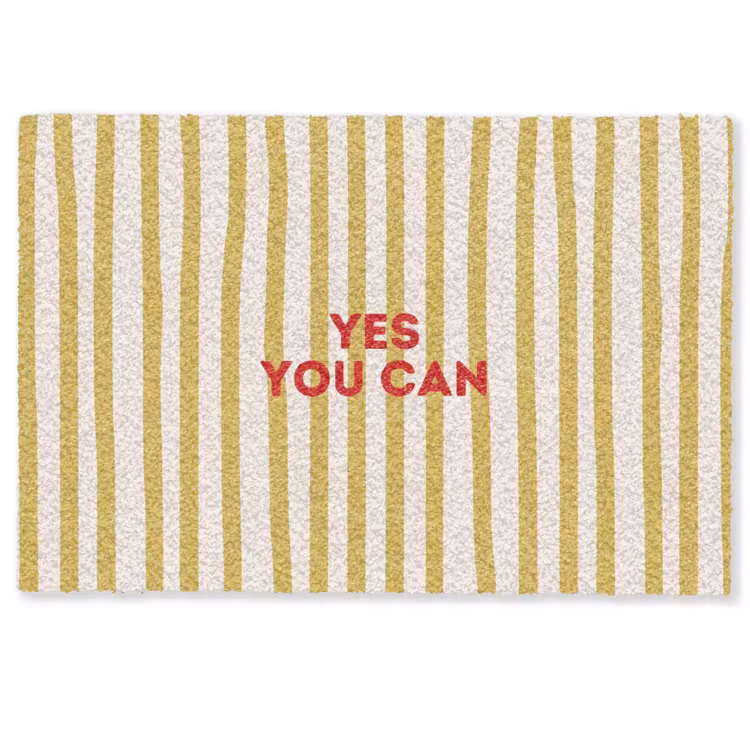 Deurmat - Strepen - Abstract - Yes you can - Rood — 1