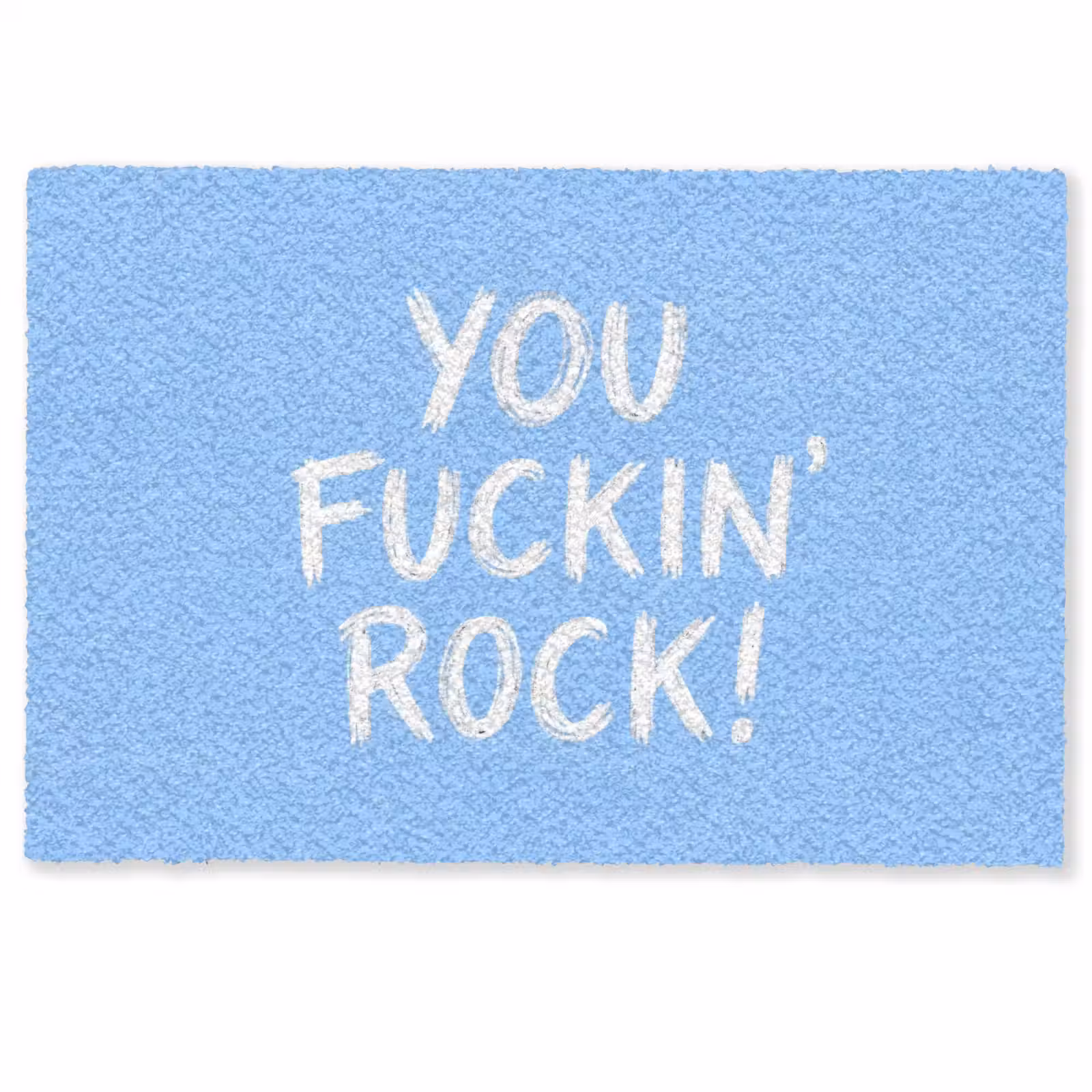 Deurmat - Blauw - Wit - You fuckin rock — 1