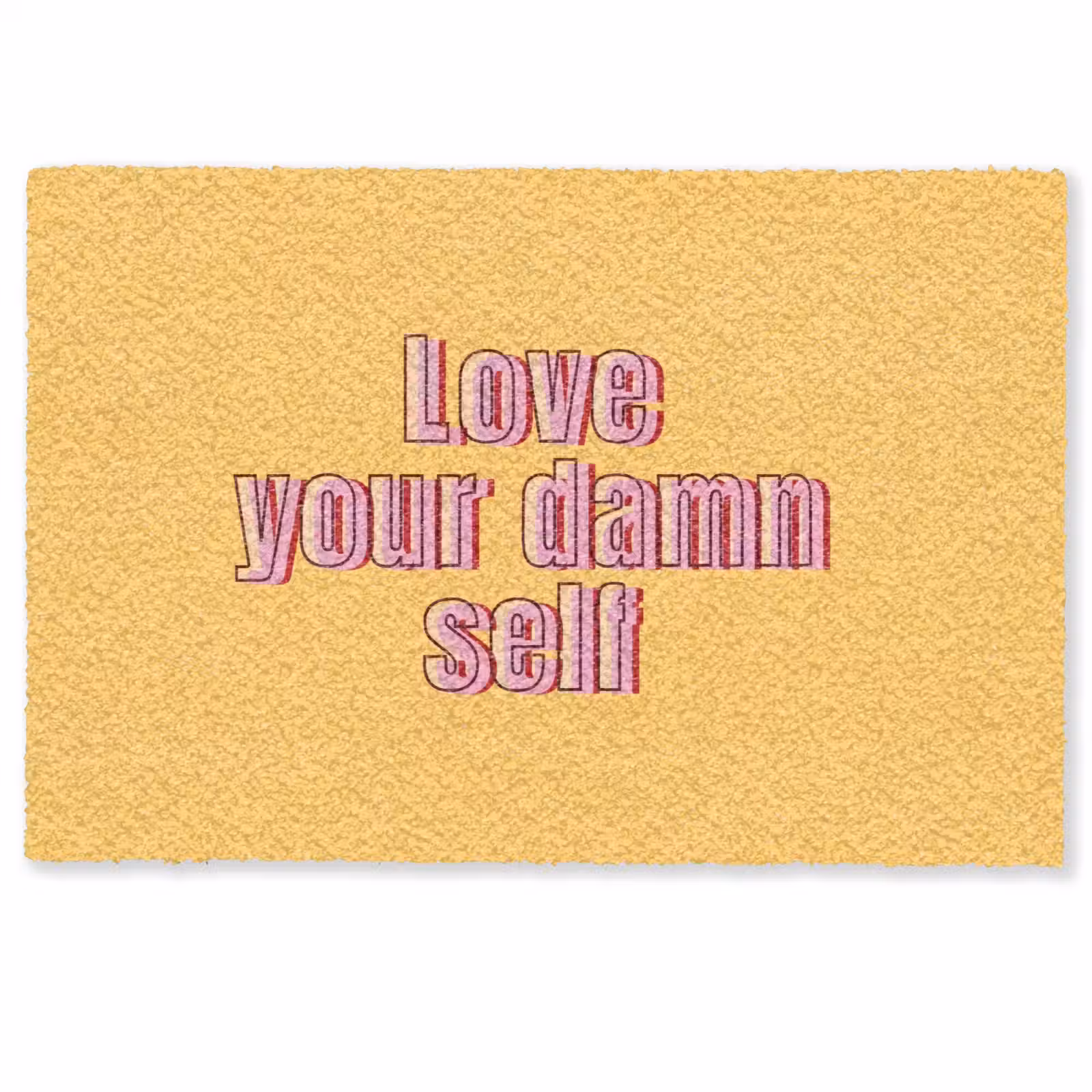 Deurmat - Love yourself - Roze - Geel — 1