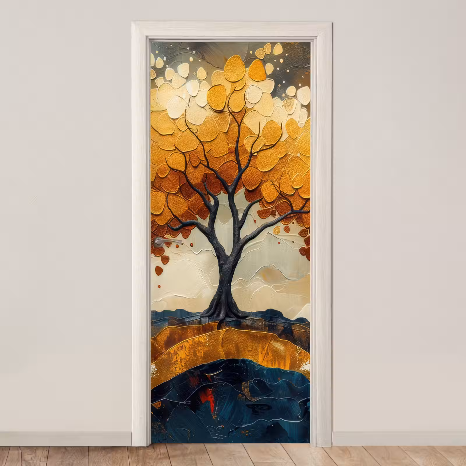 Deursticker - Boom - Natuur - Goud - Modern — 1