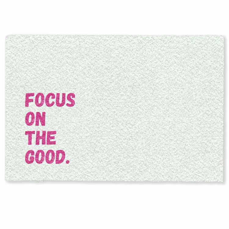 Deurmat - Focus on the good - Beige - Roze — 1