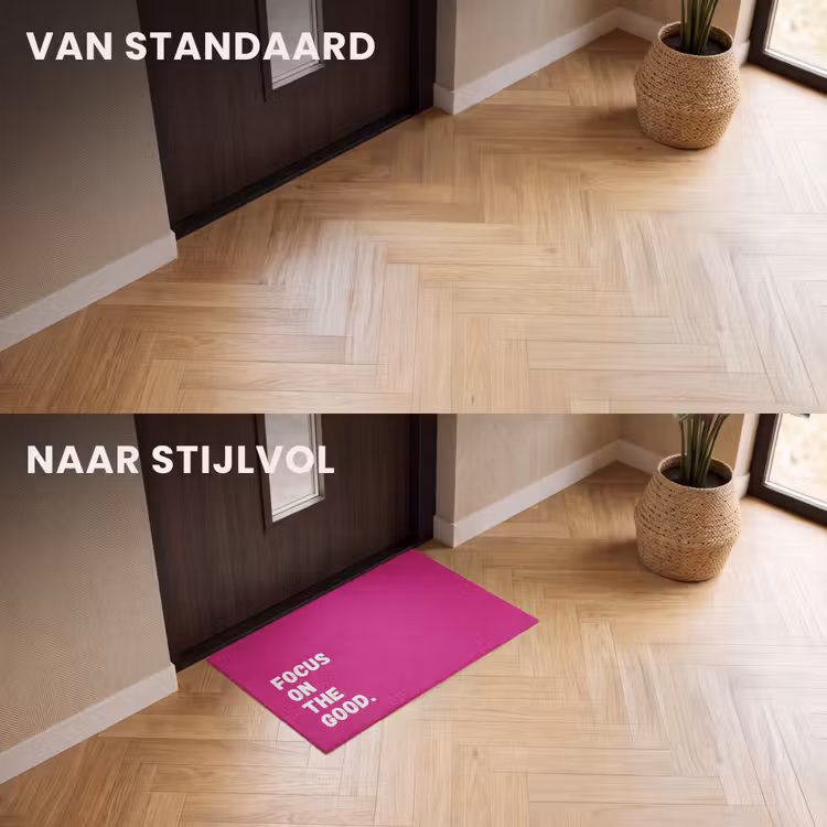 Deurmat - Focus on the good - Roze - Simple — 3