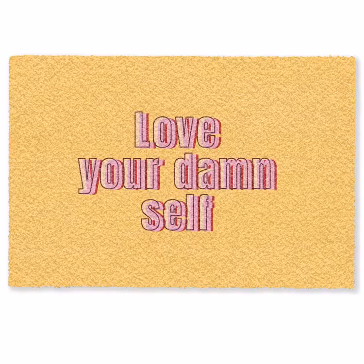 Deurmat - Love yourself - Roze - Geel — 1