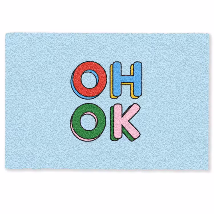 Deurmat - Oh ok - Blauw - Kleurrijk — 1