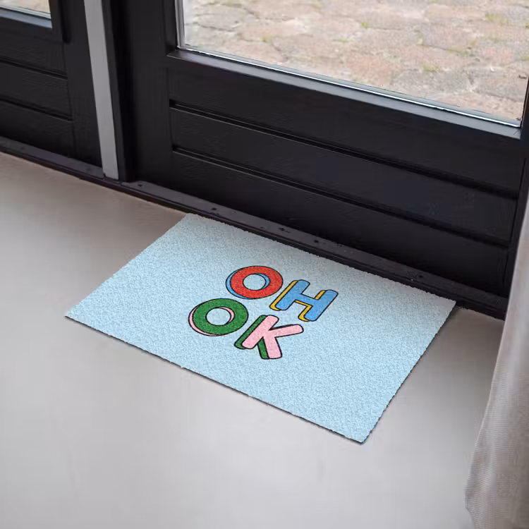 Deurmat - Oh ok - Blauw - Kleurrijk — 2