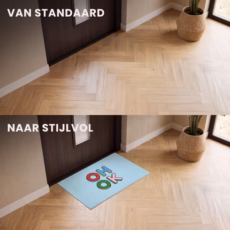 Deurmat - Oh ok - Blauw - Kleurrijk — 3