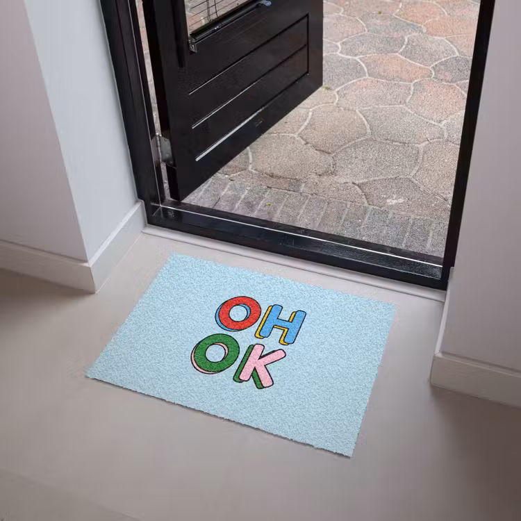 Deurmat - Oh ok - Blauw - Kleurrijk — 4