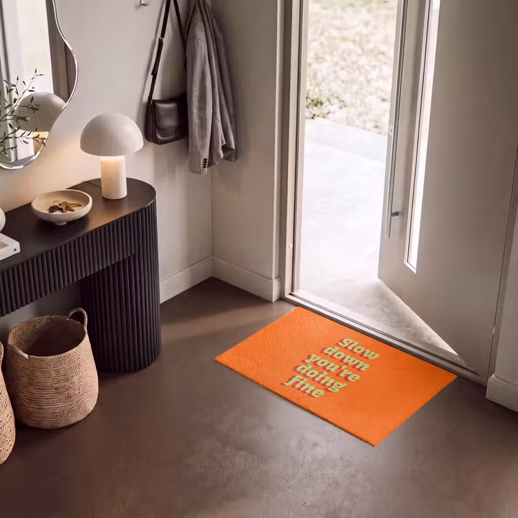 Deurmat - Oranje - Slow down you're doing fine - Retro — 8
