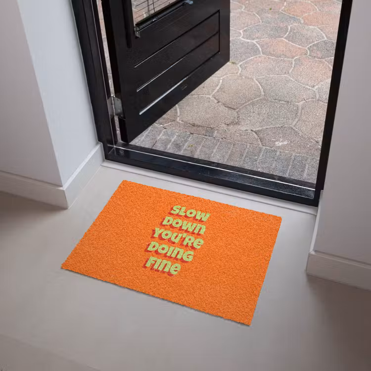 Deurmat - Slow down you're doing fine - Oranje - Simple — 4