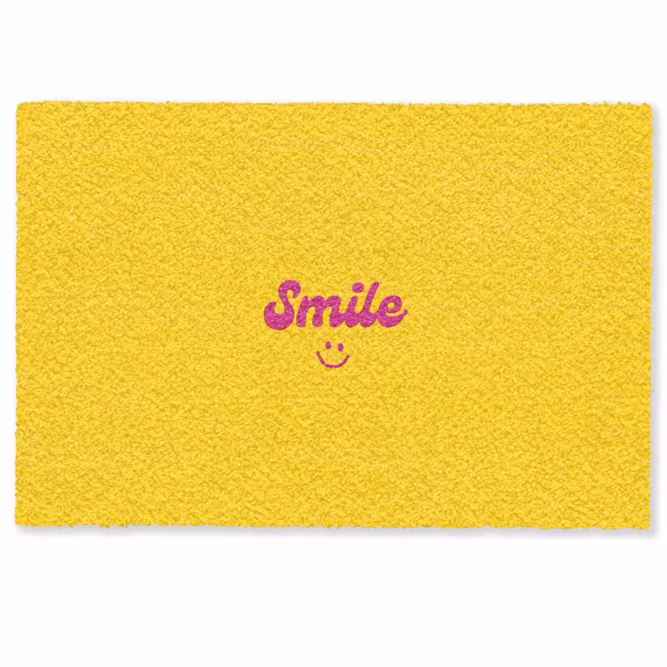 Deurmat - Smile - Geel - Roze — 1