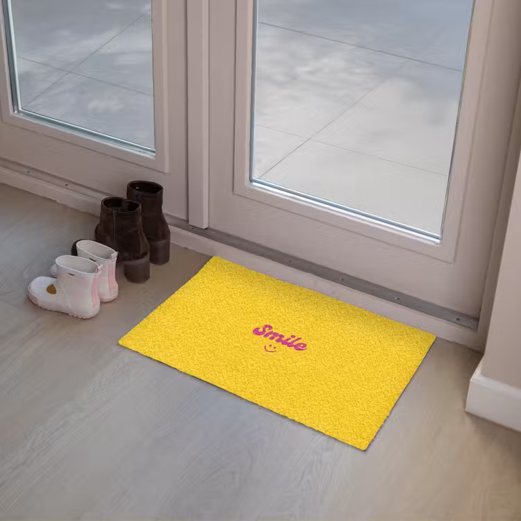 Deurmat - Smile - Geel - Roze — 8