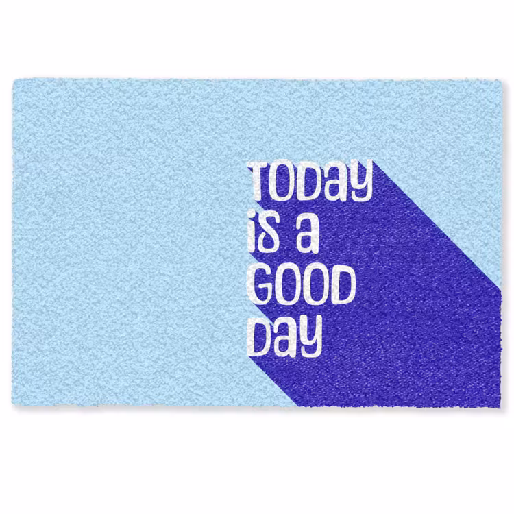 Deurmat - Today is a good day - Blauw - Schaduw — 1