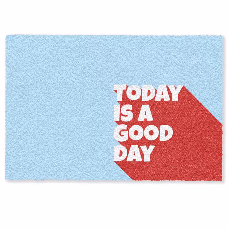 Deurmat - Today is a good day - Rood - lichtblauw — 1