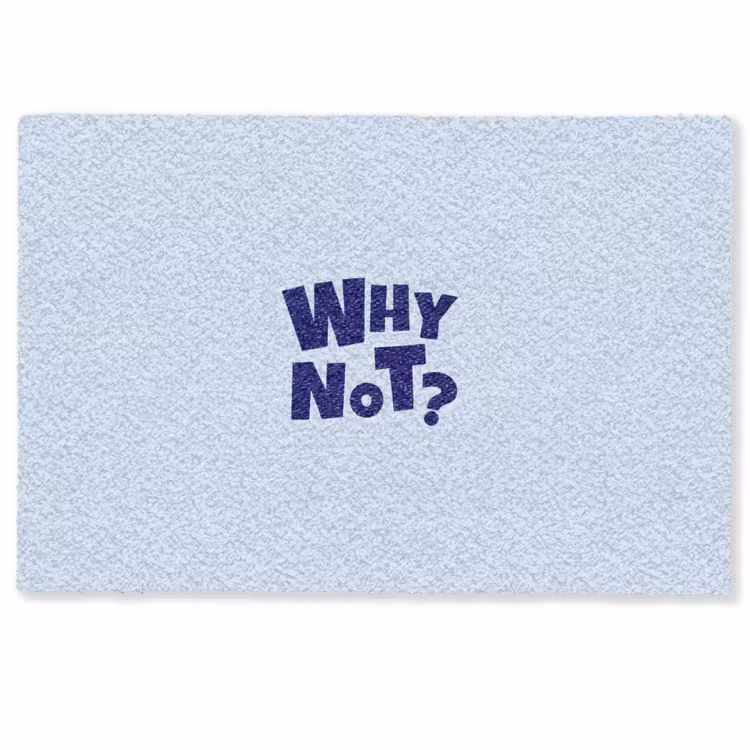 Deurmat - Why not - Blauw - Licht blauw - Quote — 1