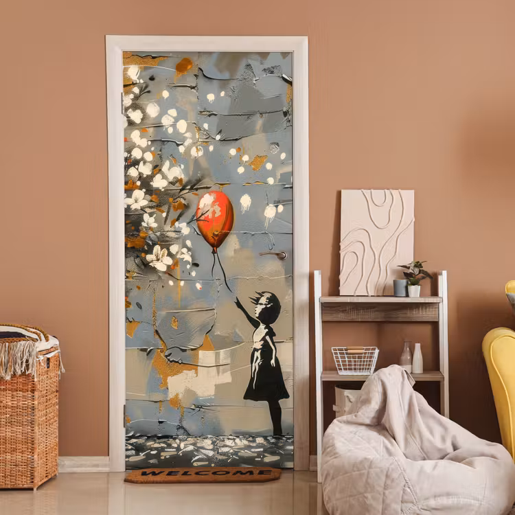 Deursticker - Boom - Graffiti - Banksy Style - Balloon Girl — 2