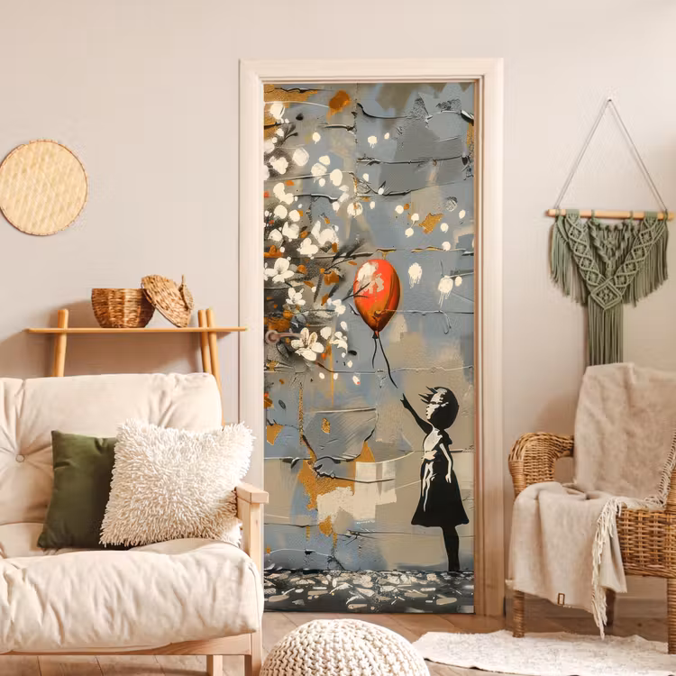 Deursticker - Boom - Graffiti - Banksy Style - Balloon Girl — 4