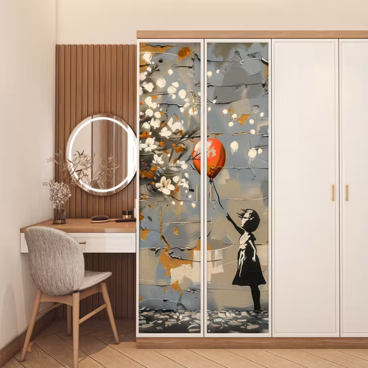 Deursticker - Boom - Graffiti - Banksy Style - Balloon Girl — 5