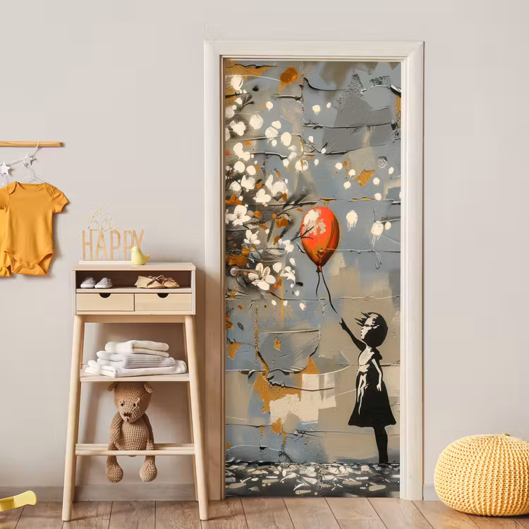 Deursticker - Boom - Graffiti - Banksy Style - Balloon Girl — 6