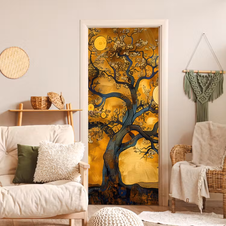 Deursticker - Boom - Levensboom - Abstract - Goud — 4