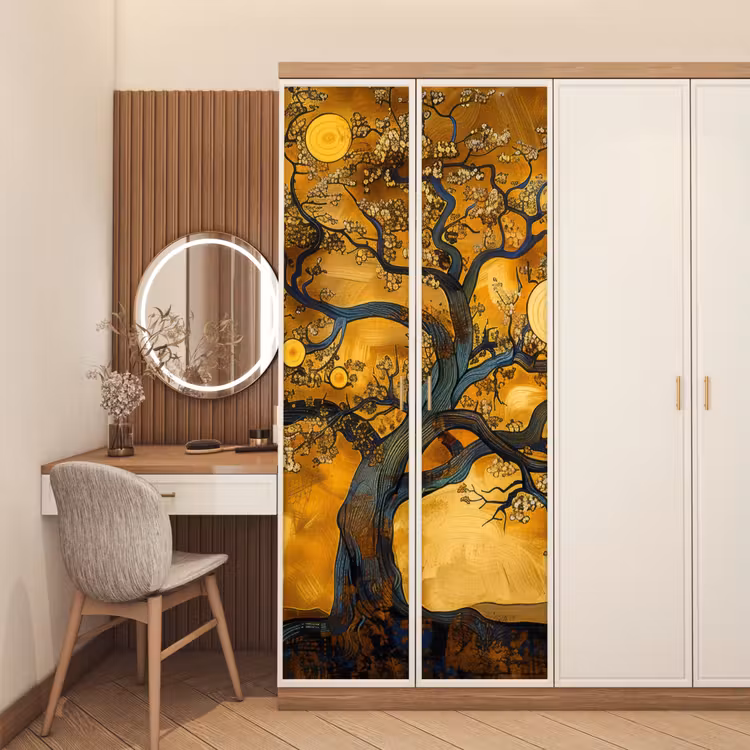 Deursticker - Boom - Levensboom - Abstract - Goud — 5