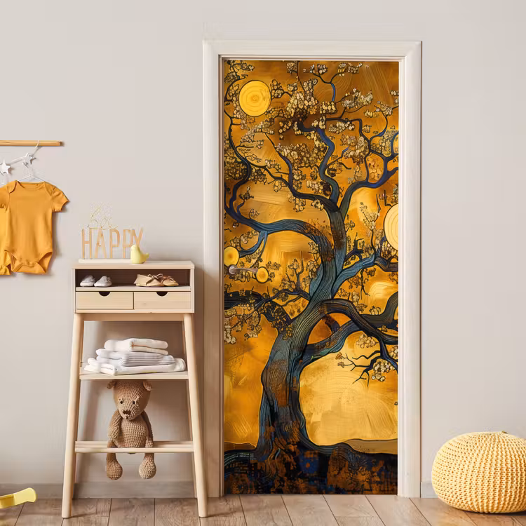 Deursticker - Boom - Levensboom - Abstract - Goud — 6