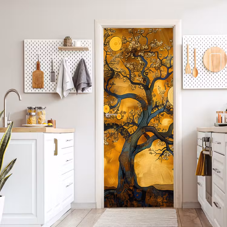 Deursticker - Boom - Levensboom - Abstract - Goud — 7