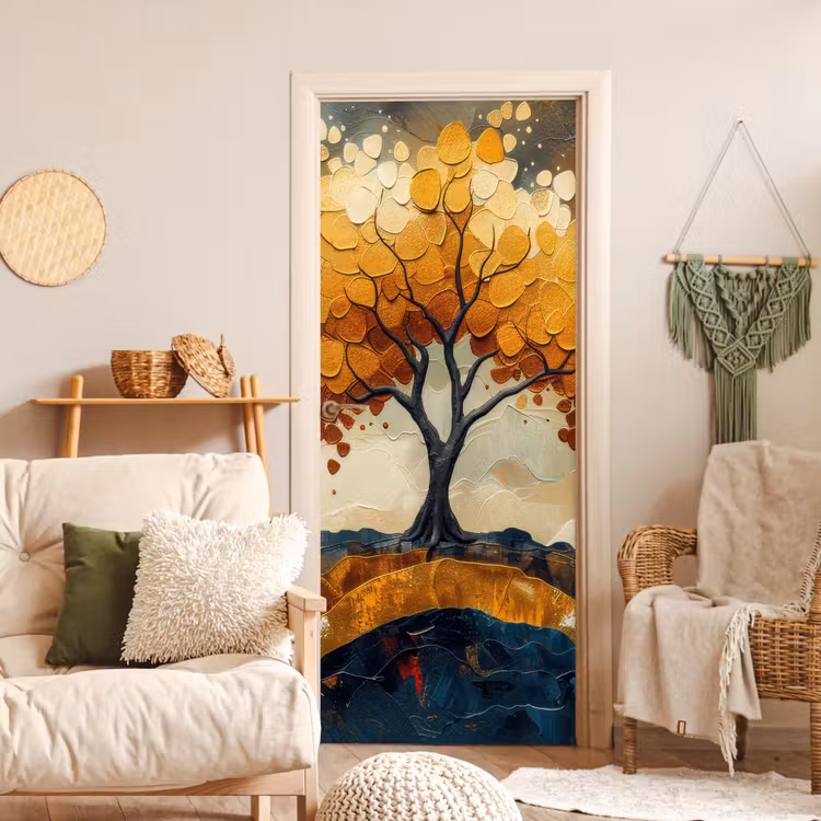 Deursticker - Boom - Natuur - Goud - Modern — 4