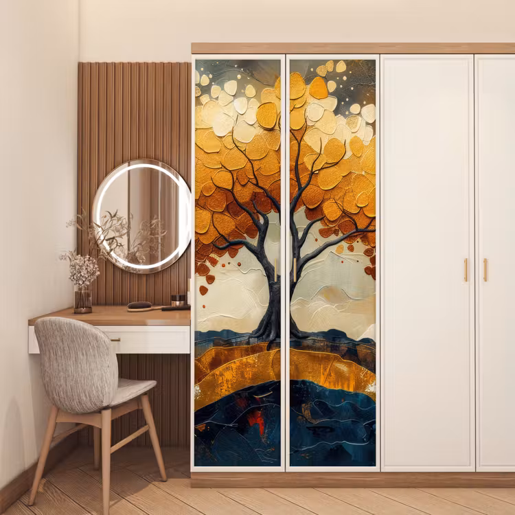 Deursticker - Boom - Natuur - Goud - Modern — 5