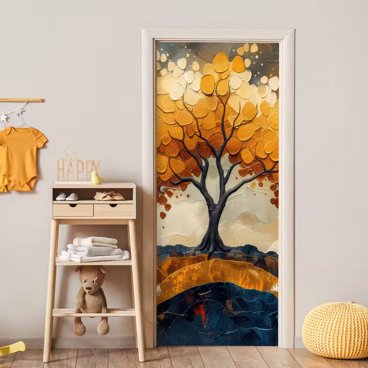 Deursticker - Boom - Natuur - Goud - Modern — 6