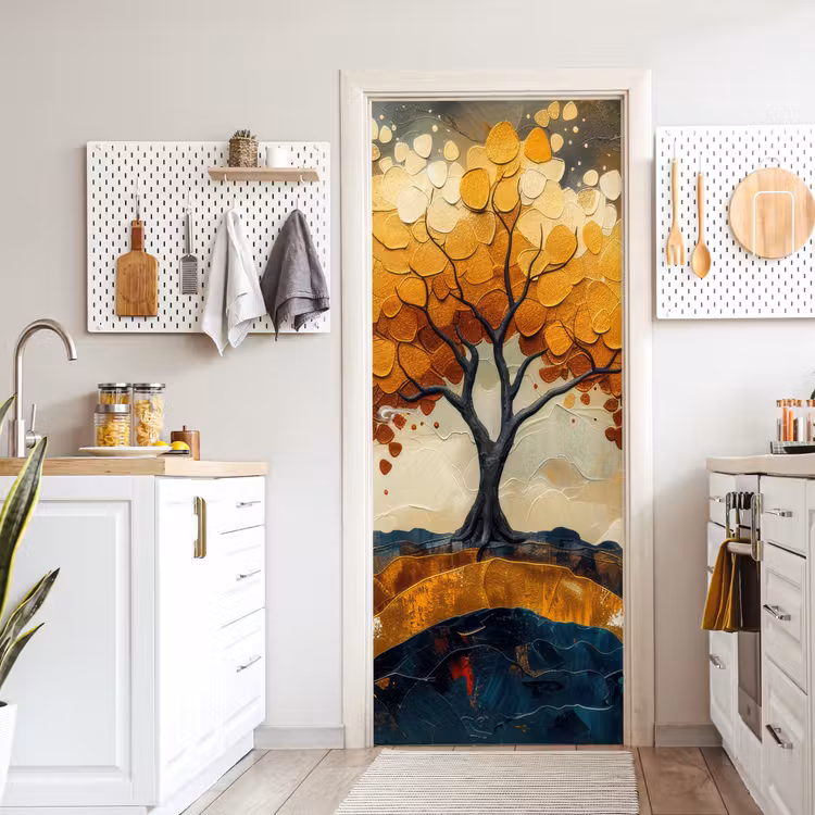 Deursticker - Boom - Natuur - Goud - Modern — 7