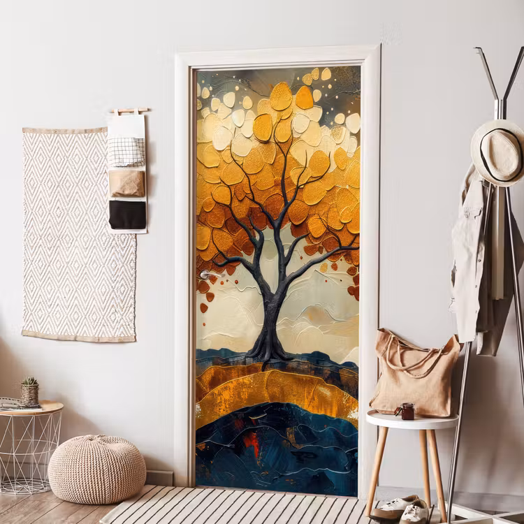 Deursticker - Boom - Natuur - Goud - Modern — 8