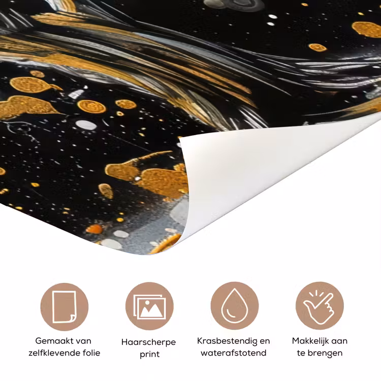 Deursticker - Boom - Zwart - Goud - Wit - Modern — 3