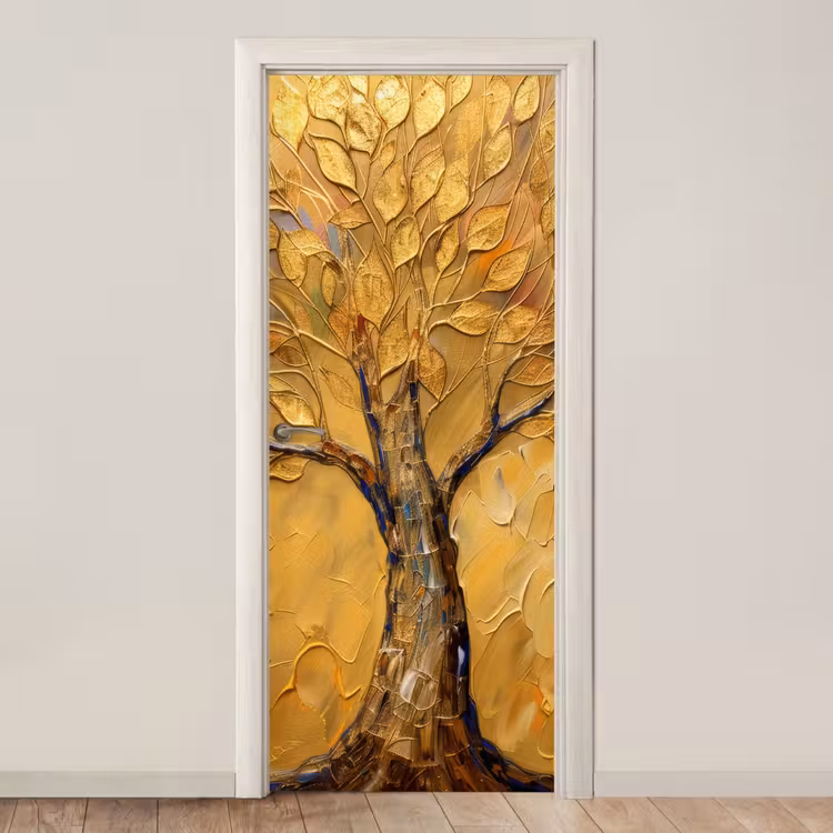 Deursticker - Goud - Boom - Abstract - Modern — 1