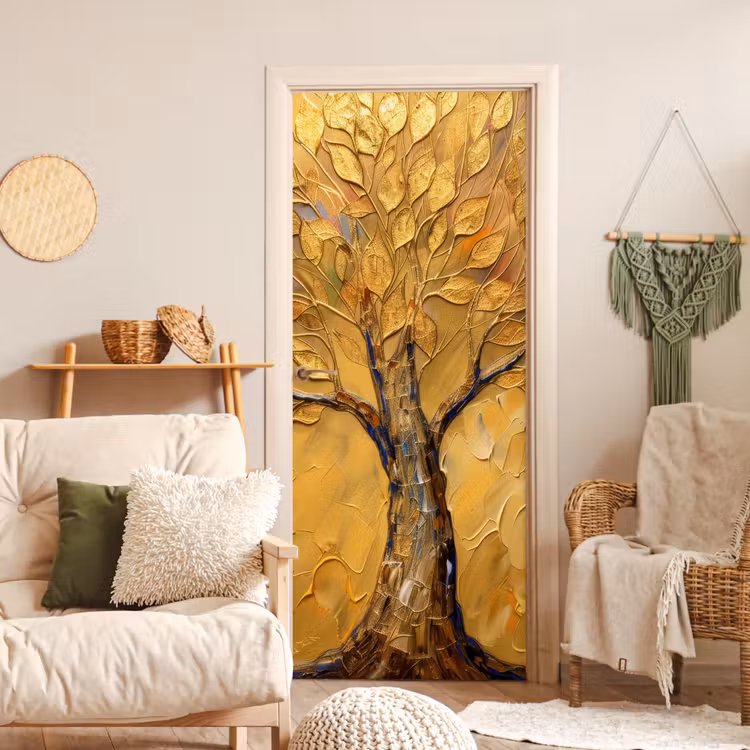 Deursticker - Goud - Boom - Abstract - Modern — 4