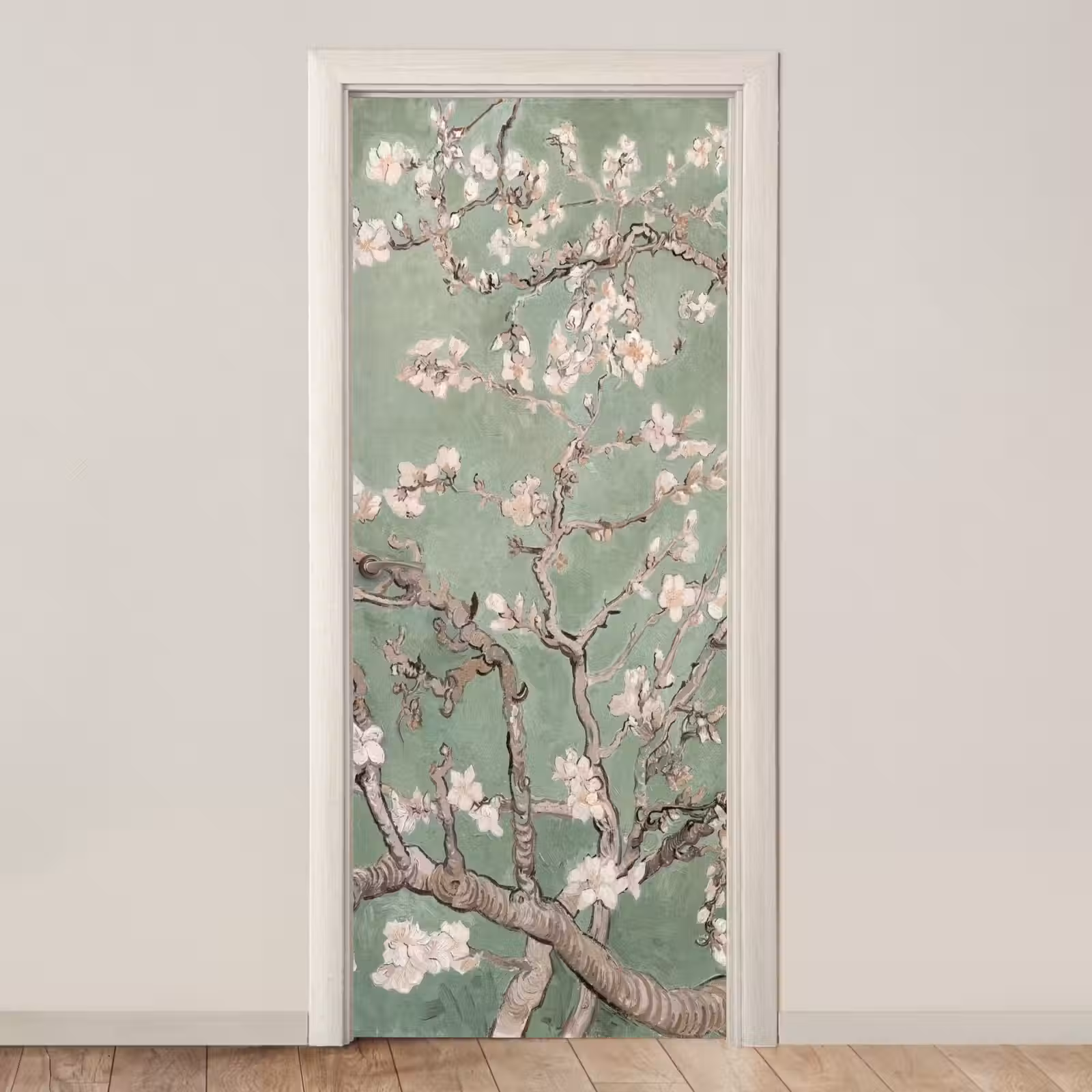 Deursticker - Amandelbloesem - Kunst - Van Gogh - Groen — 1
