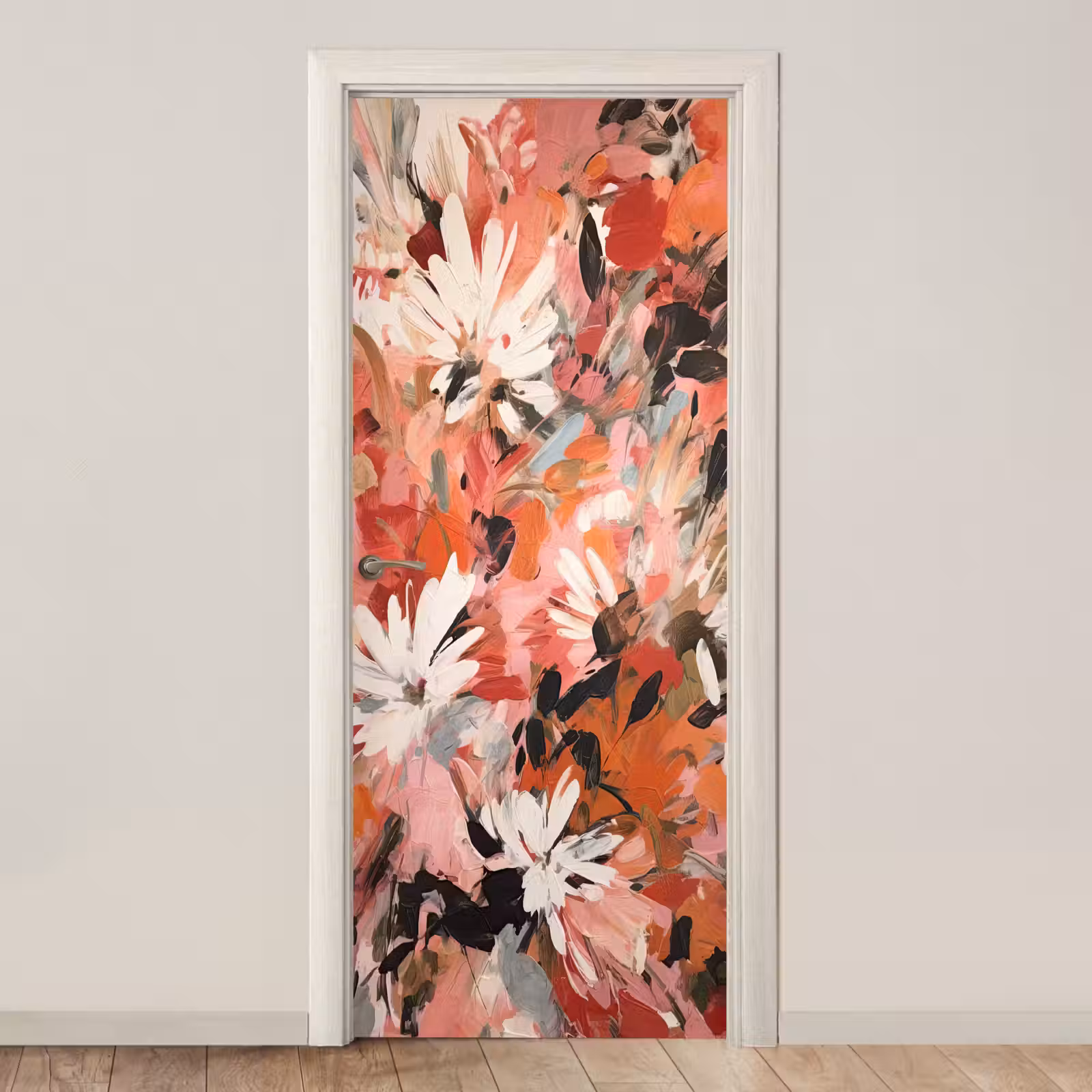 Deursticker - Bloemen - Kunst - Abstract - Verf — 1