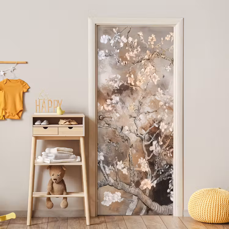 Deursticker - Amandelbloesem - Kunst - Van Gogh - Beige - Abstract — 6