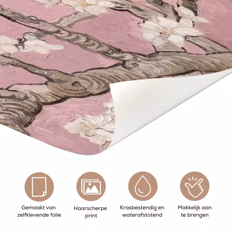 Deursticker - Amandelbloesem - Kunst - Van Gogh - Roze — 3
