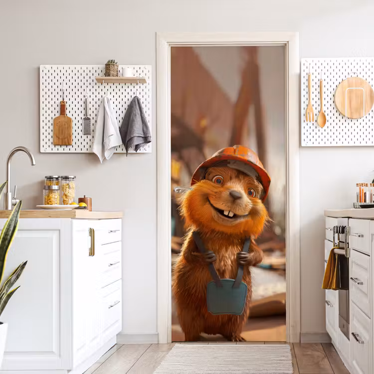Deursticker - Bever - Bouw - Bouwhelm - Dier — 7