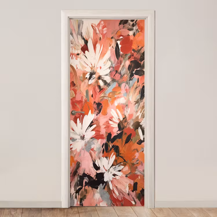 Deursticker - Bloemen - Kunst - Abstract - Verf — 1