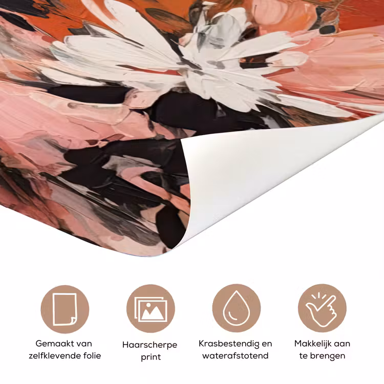 Deursticker - Bloemen - Kunst - Abstract - Verf — 3