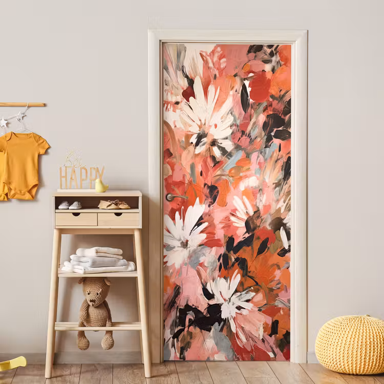 Deursticker - Bloemen - Kunst - Abstract - Verf — 6