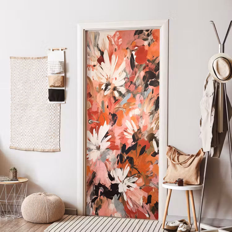 Deursticker - Bloemen - Kunst - Abstract - Verf — 8